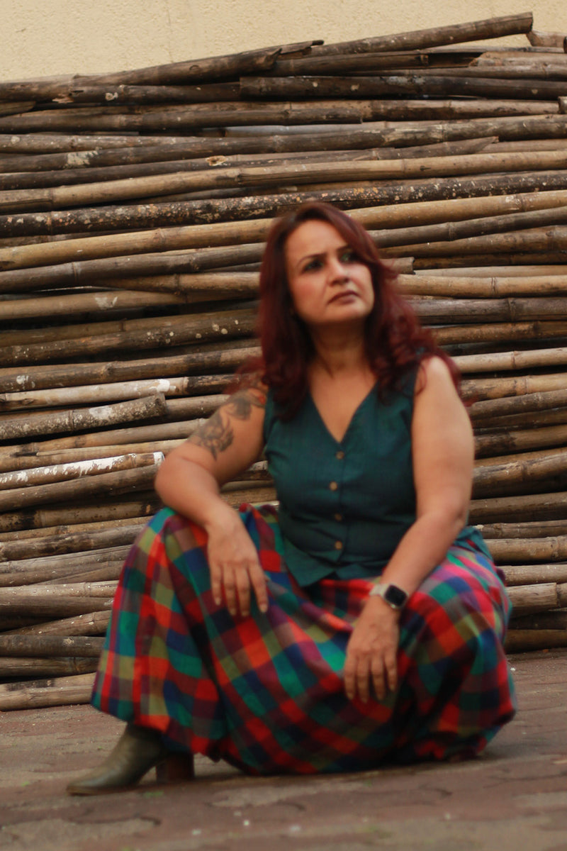 Wayfarer | Drop Crotch Unisex Pants | Checkered Medley