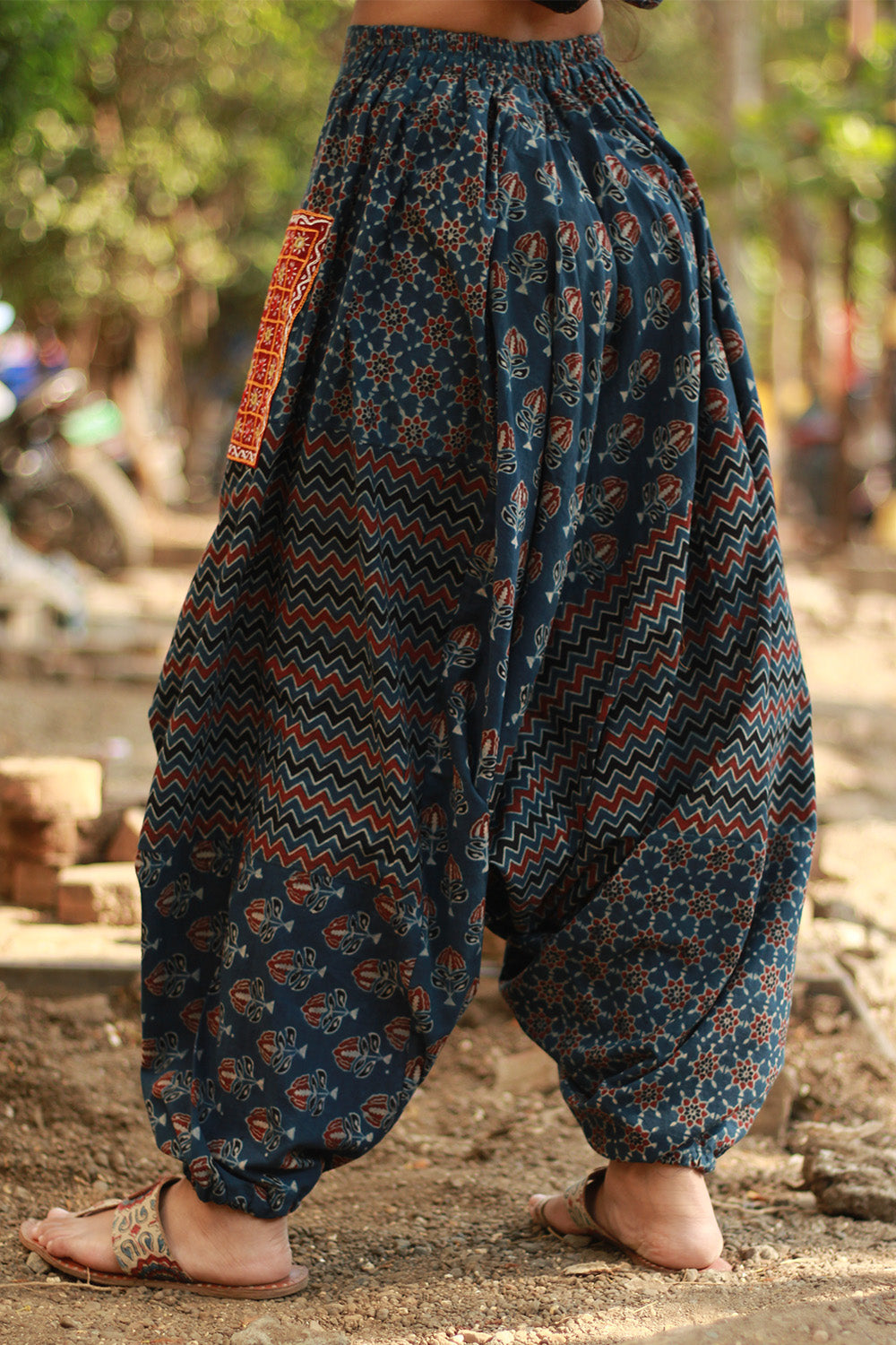 Wayfarer | Drop Crotch Pants | Blue Ajrakh Medley