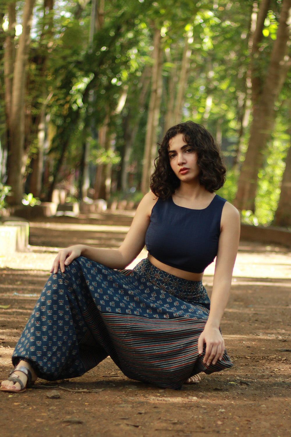 Wayfarer | Drop Crotch Pants | Blue Ajrakh Medley