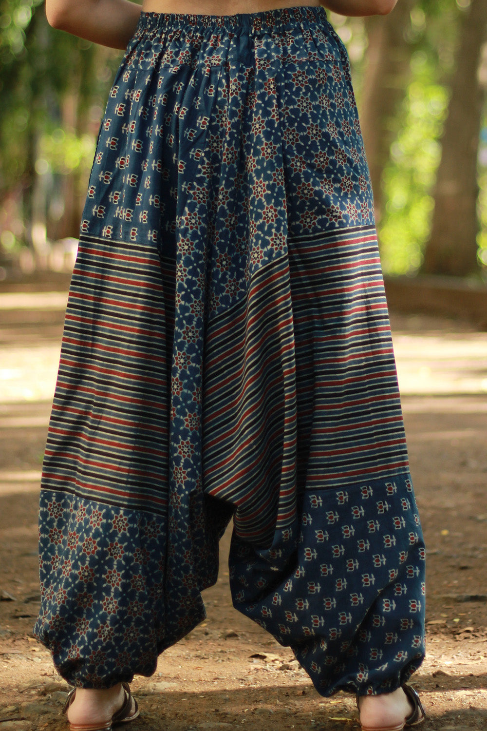Wayfarer | Drop Crotch Pants | Blue Ajrakh Medley