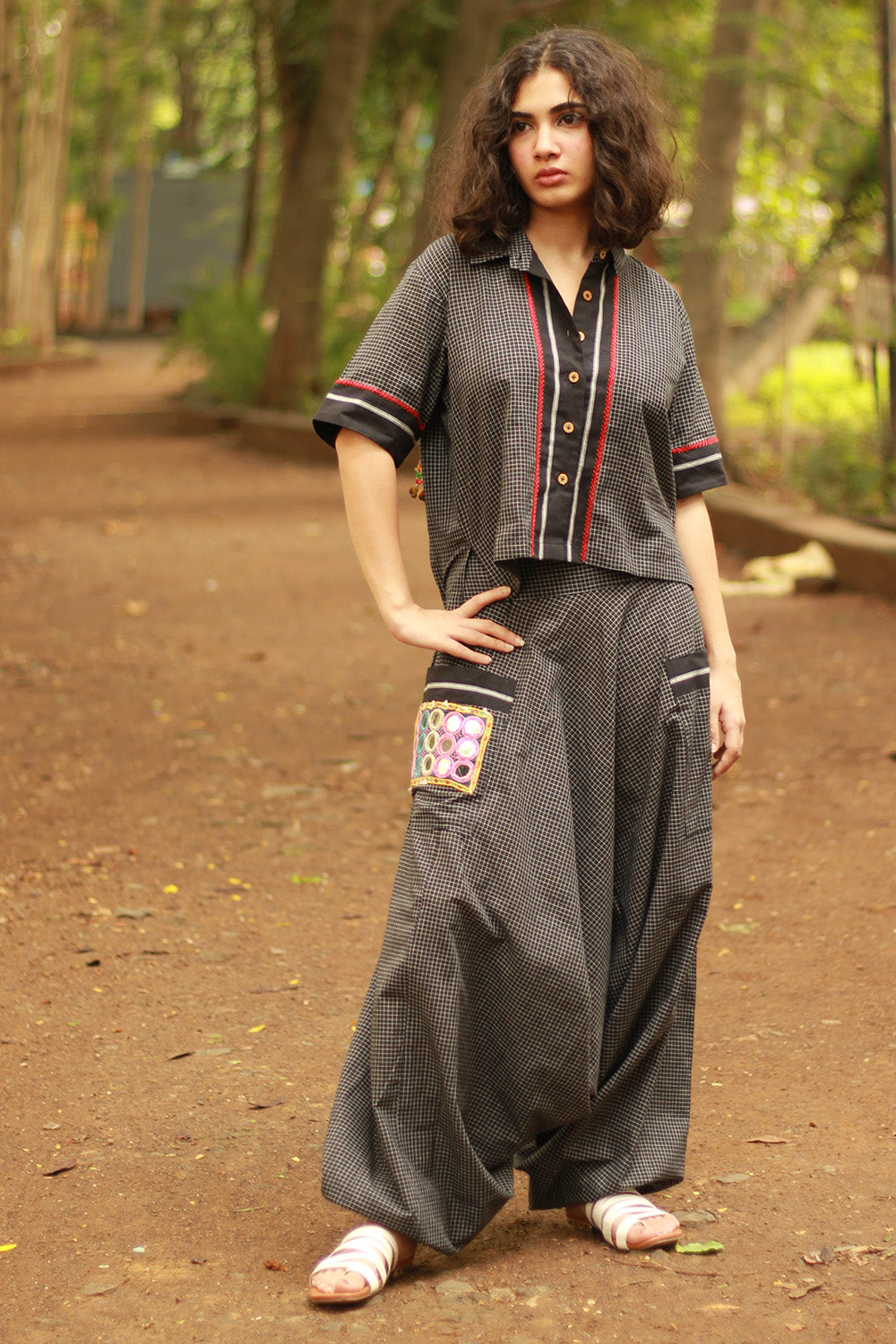 Wayfarer | Drop Crotch Pants | Noir Checks