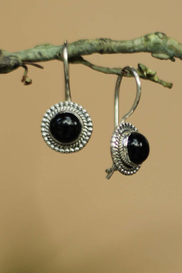 Golika | Pure Silver Earrings | Noir