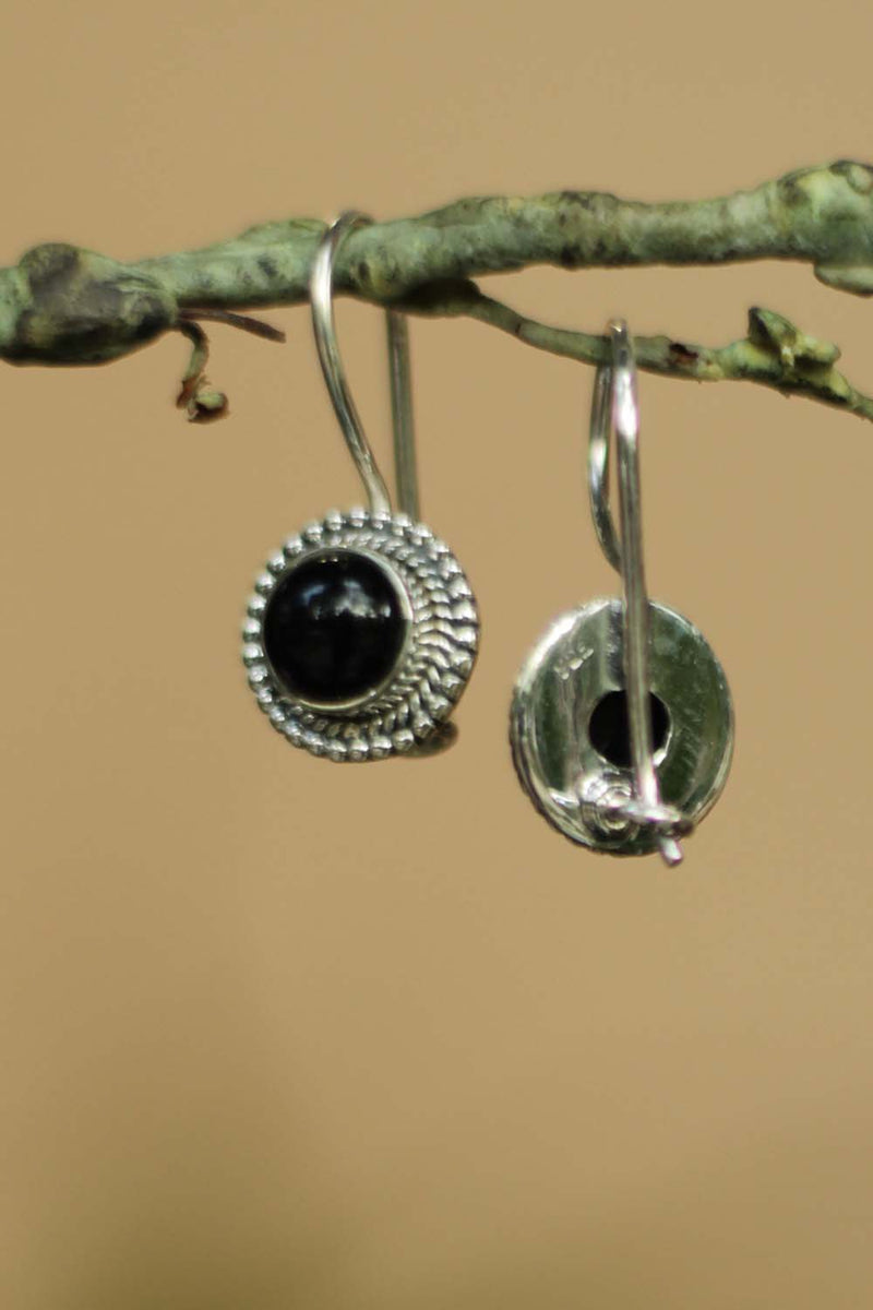 Golika | Pure Silver Earrings | Noir