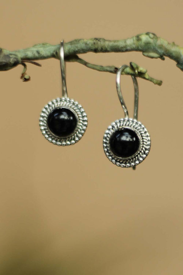 Golika | Pure Silver Earrings | Noir