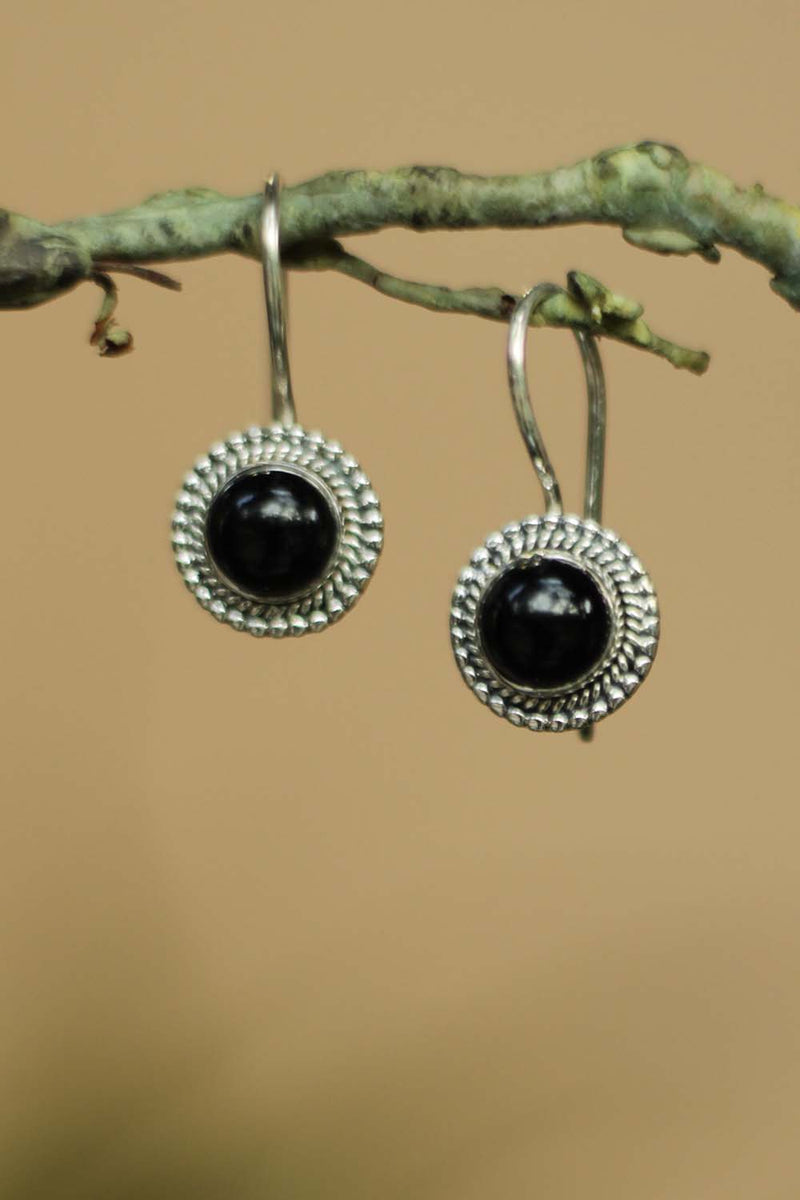 Golika | Pure Silver Earrings | Noir