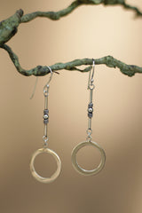 Long Dangling Circlet | Pure Silver Earring