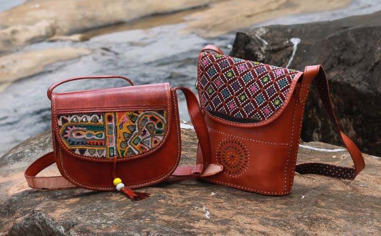 Buy TJORI Bags Merry Red Kutch Embroidery Sling Bag Online