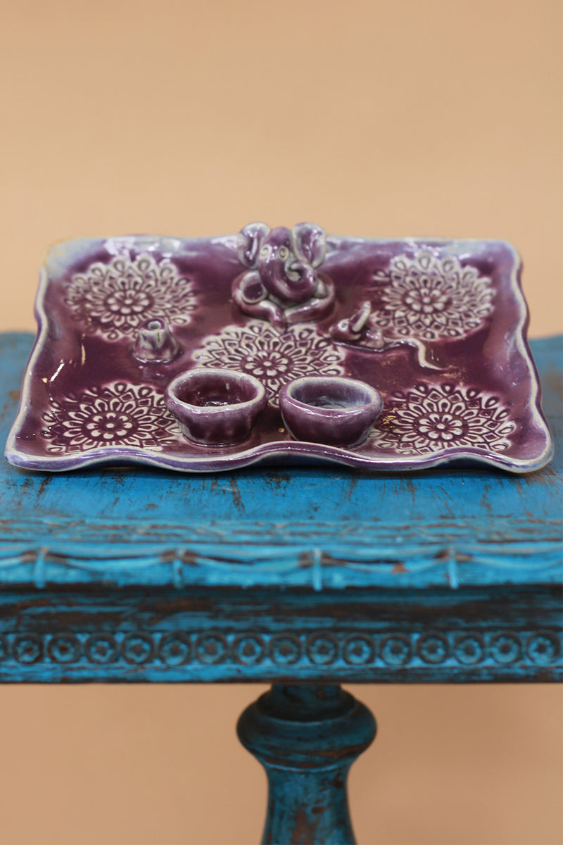 Mrudgandh | Ceramic Ganpati Thali