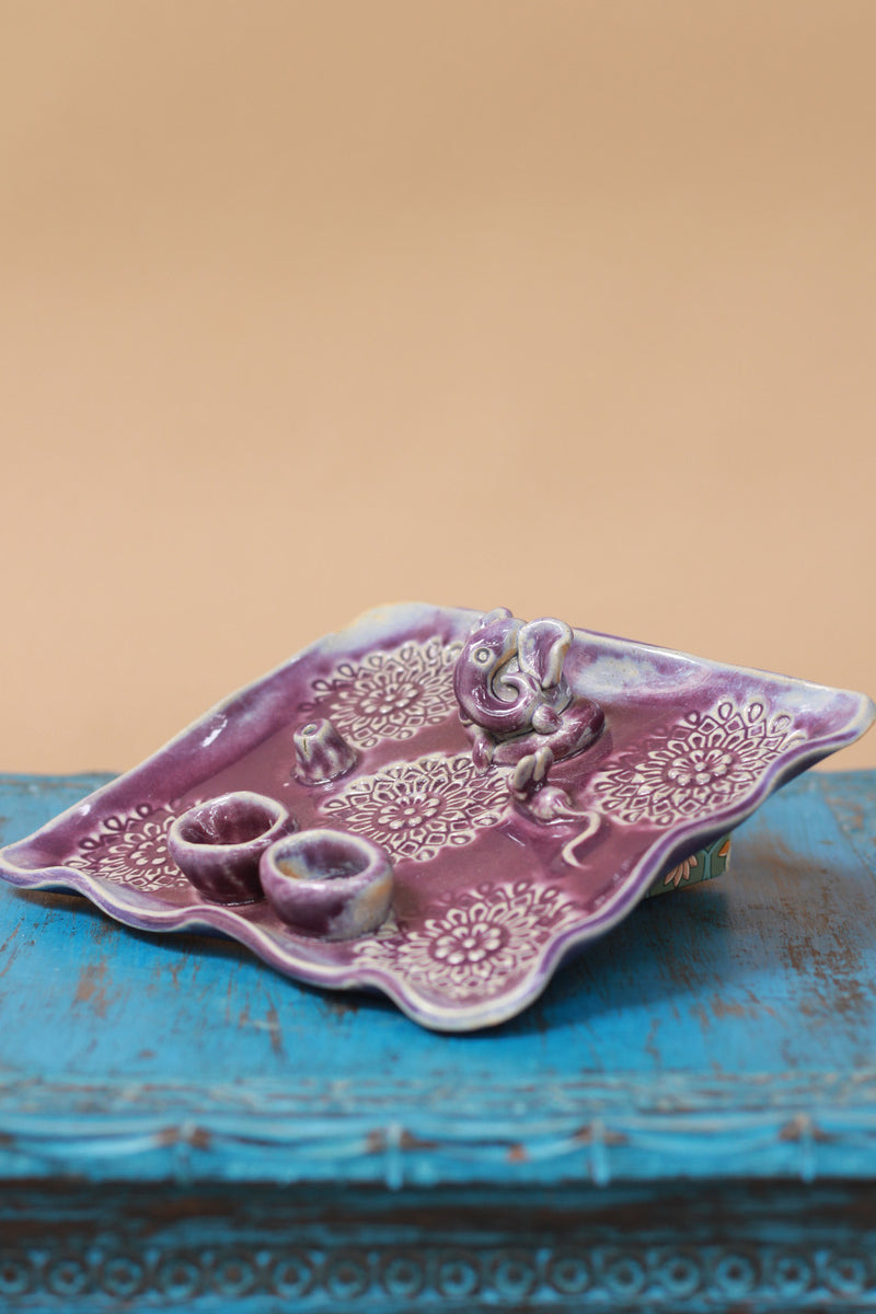 Mrudgandh | Ceramic Ganpati Thali