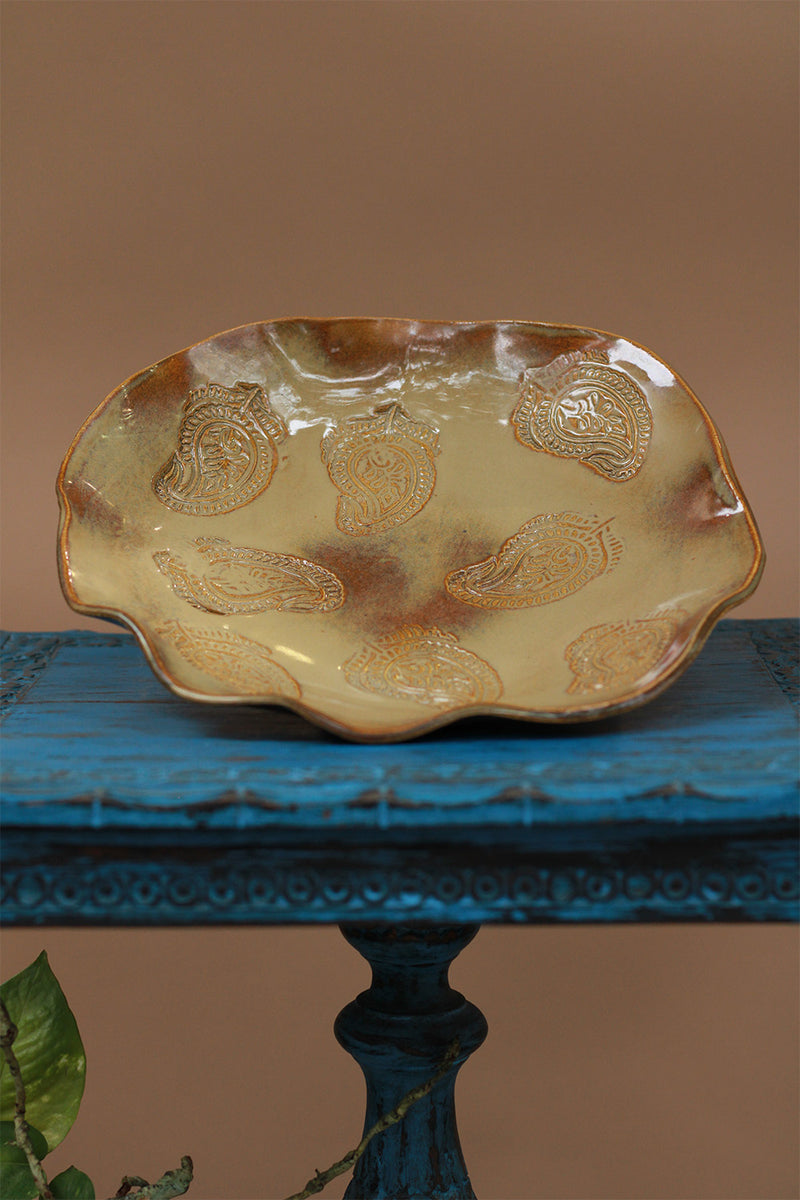 Mrudgandh | Ceramic Paisley Tray