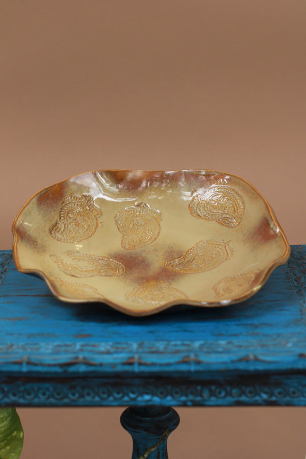 Mrudgandh | Ceramic Paisley Tray