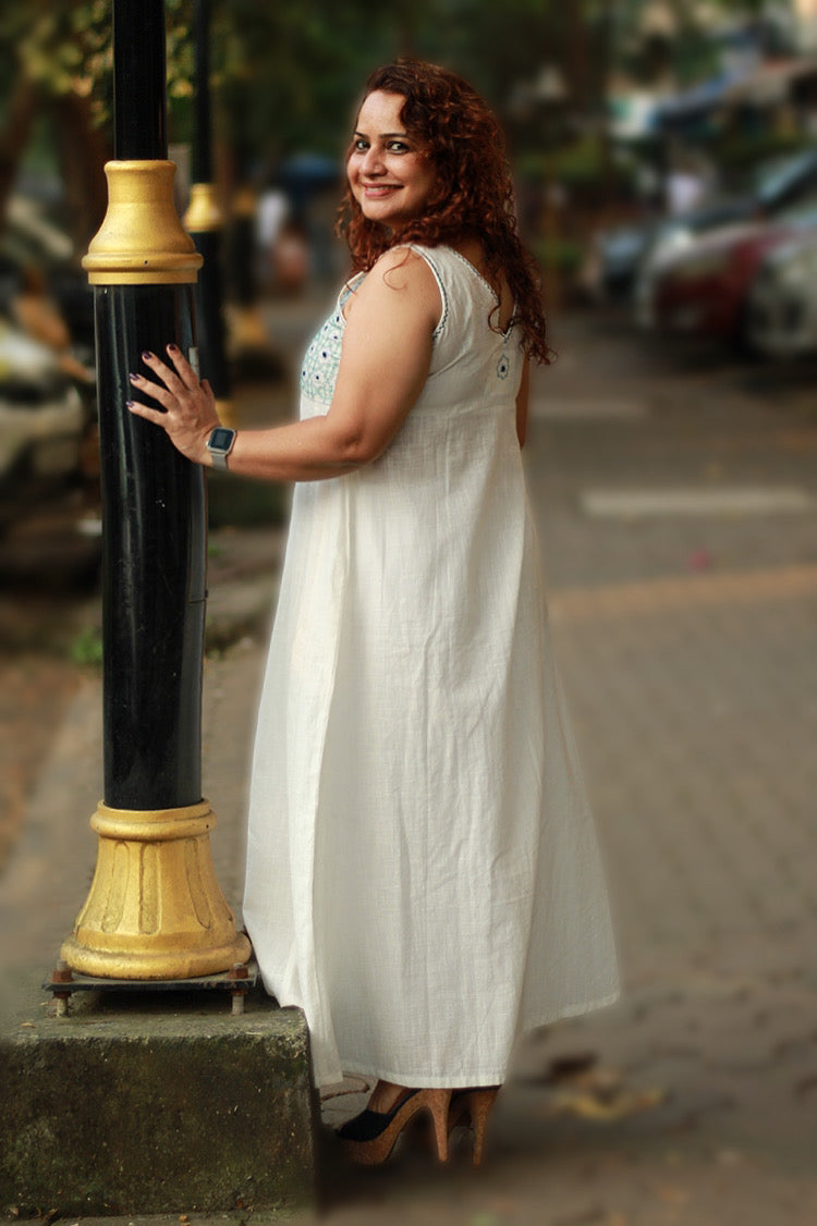 Khwaab | Long Kali Dress | White