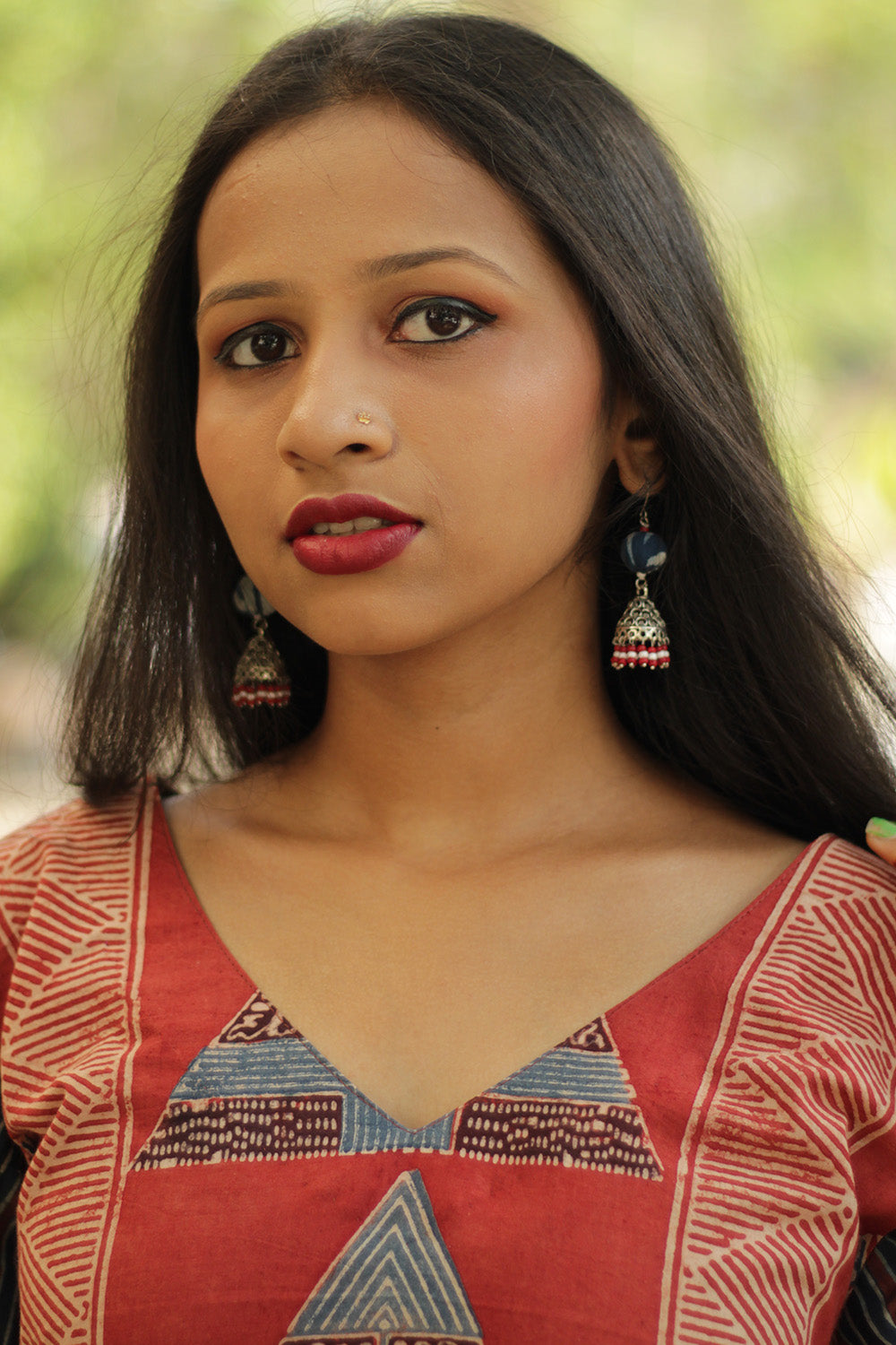 Nakhre | Potli Jhumka | Red & White