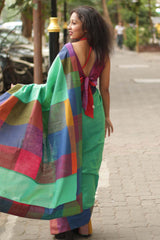 South Cotton Checks Saree