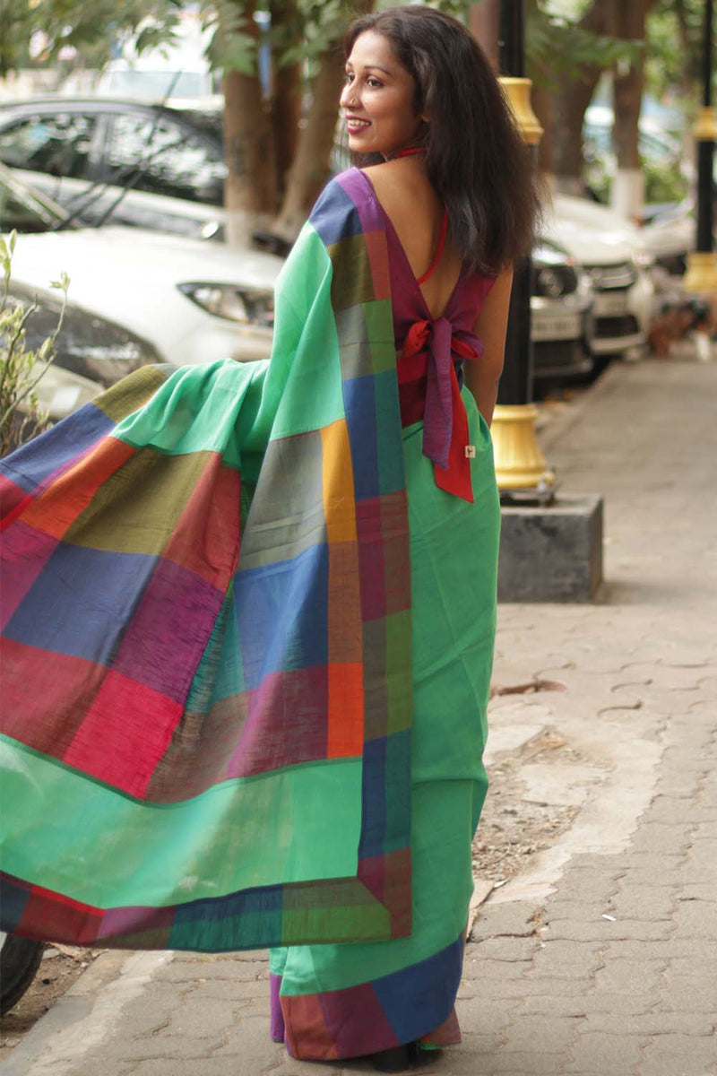 South Cotton Checks Saree