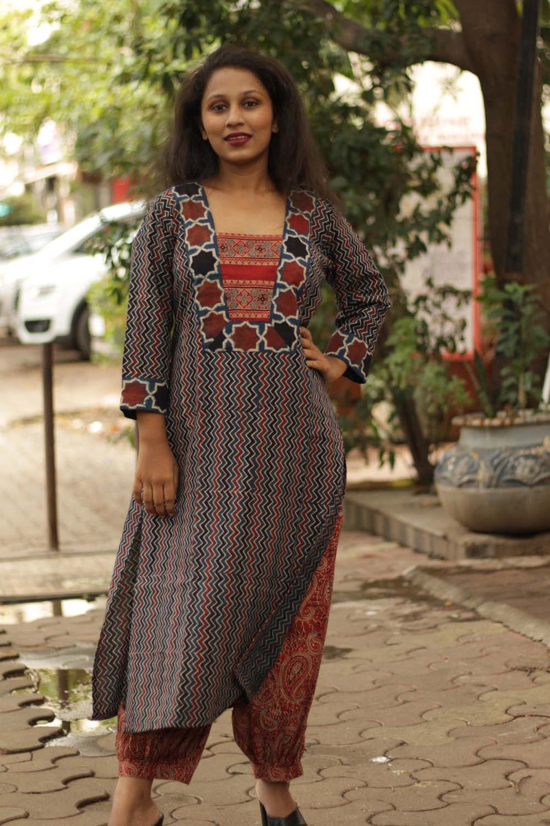 Harem Pants in Ajrakh Madder Kairi