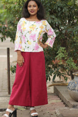 Saumya | Wide Leg Pants | Red