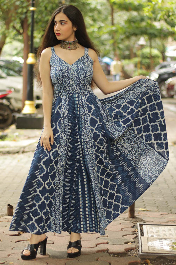 Tarangini | Long Kali Dress | Indigo