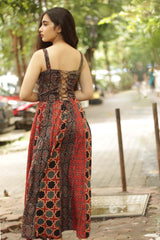 Tarangini | Long  Kali Dress | Red Ajrakh