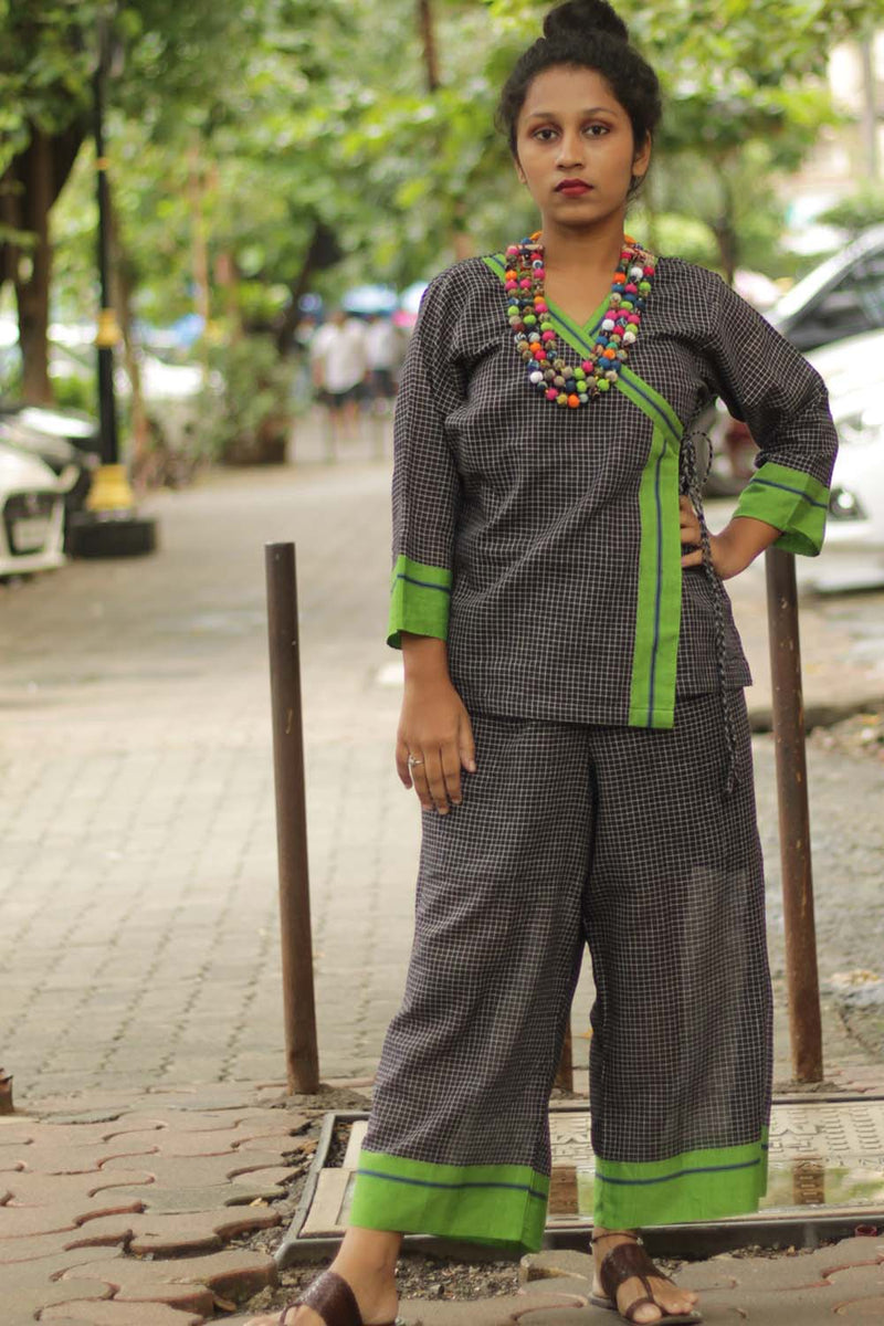 Vasundhara Syahi | Patteda Aanchu Co-Ord Set | Popat