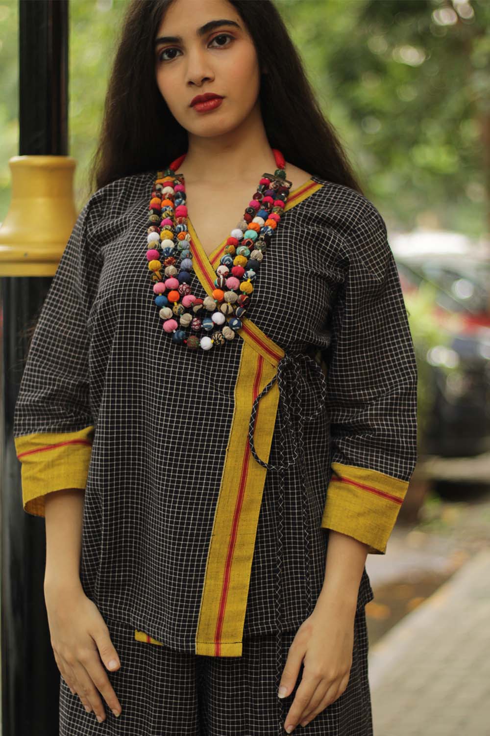 Vasundhara Syahi | Patteda Aanchu Co-Ord Set | Yellow