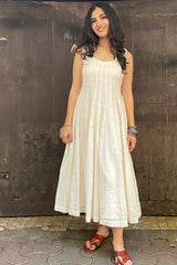 Alankrita | TeesKali  Anarkali Kurta/Dress  | Ivory Mul