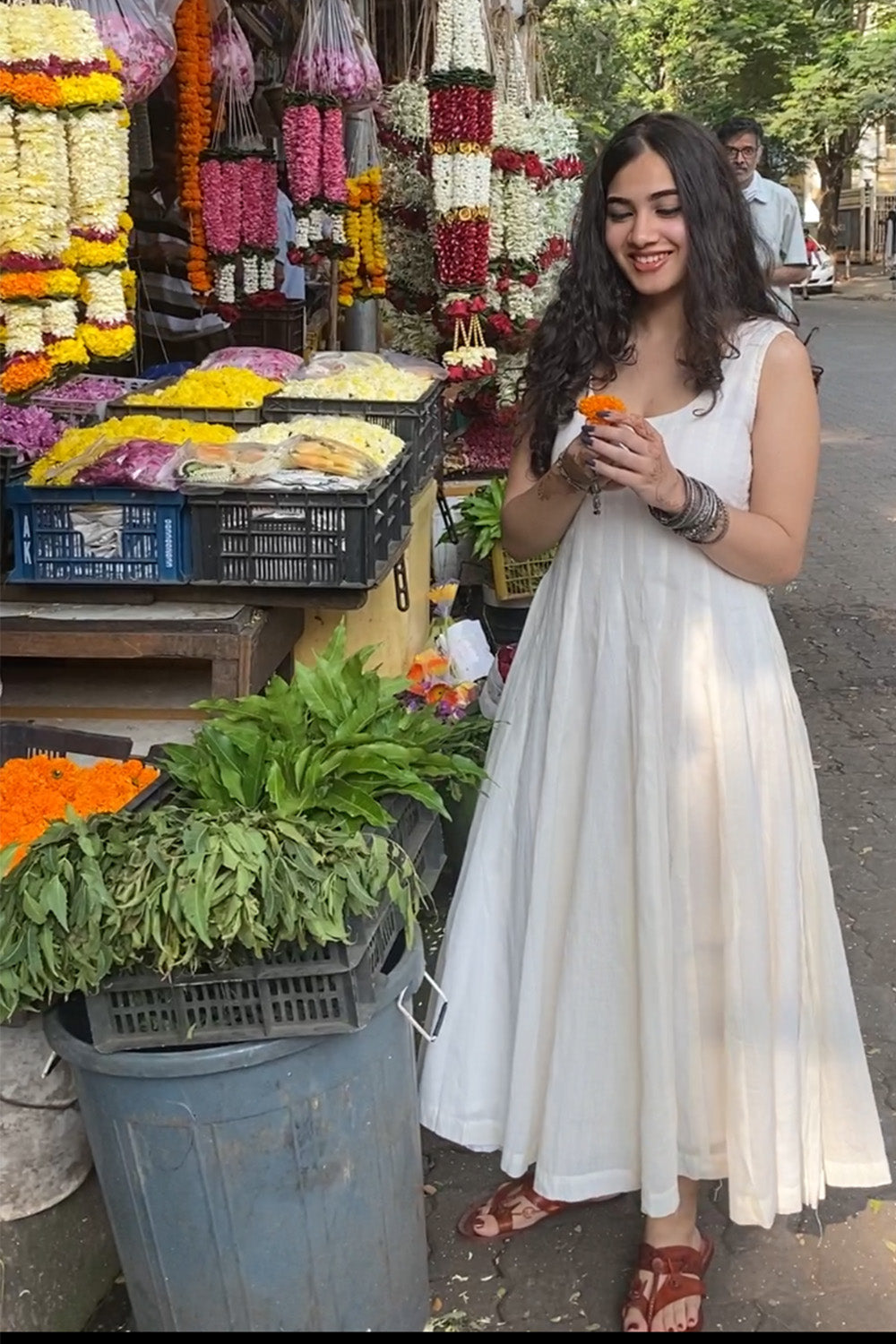 Alankrita | TeesKali  Anarkali Kurta/Dress  | Ivory Mul