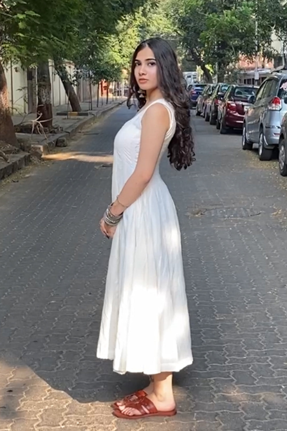 Alankrita | TeesKali  Anarkali Kurta/Dress  | Ivory Mul