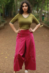 Musafir | Balloon Pants | Magenta with Embroidery
