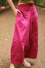Musafir | Balloon Pants | Magenta with Embroidery