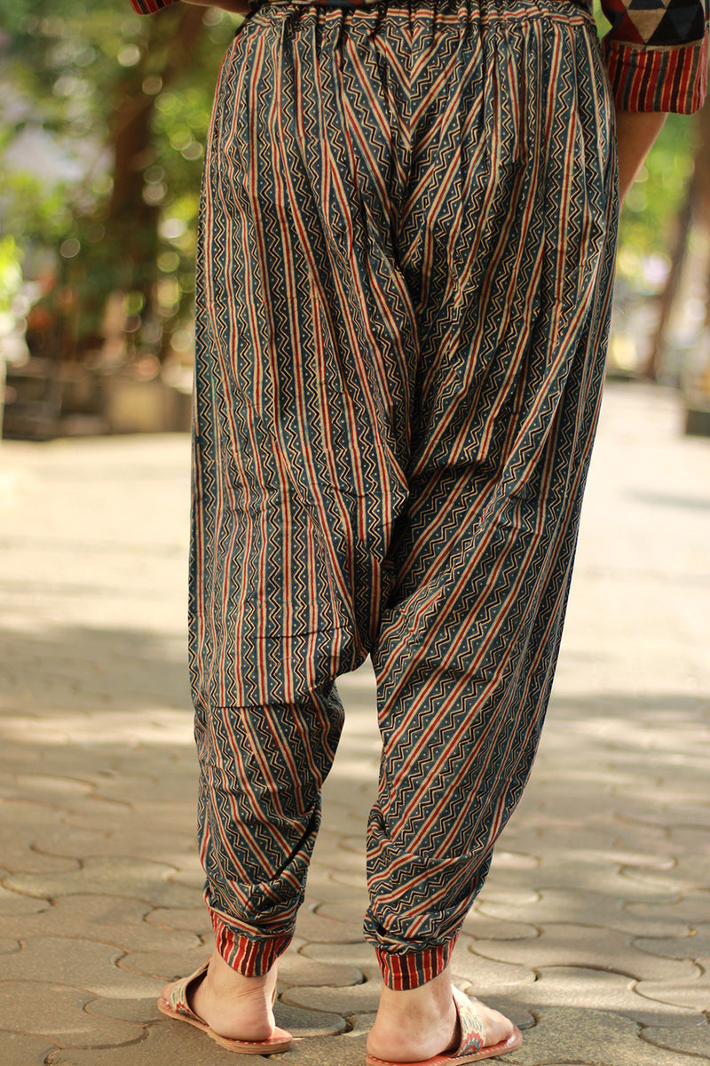 Shubhra | Dhoti Kurta Co-Ord Set | Trikon Ajrakh | Indigo