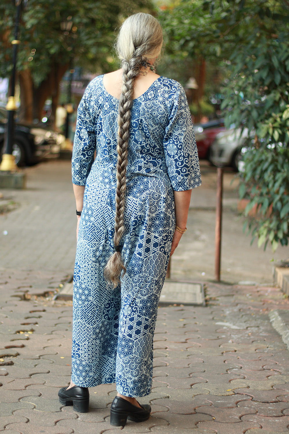 Anurima | Angarkha Style Jumpsuit | Indigo Mosaic
