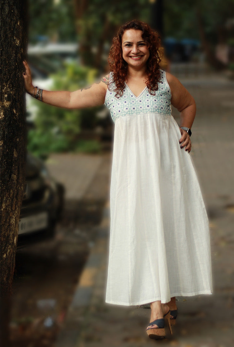 Khwaab | Long Kali Dress | White