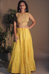 Ghumar | Mul Tiered Long Skirt | Soleil