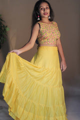 Ghumar | Mul Tiered Long Skirt | Soleil