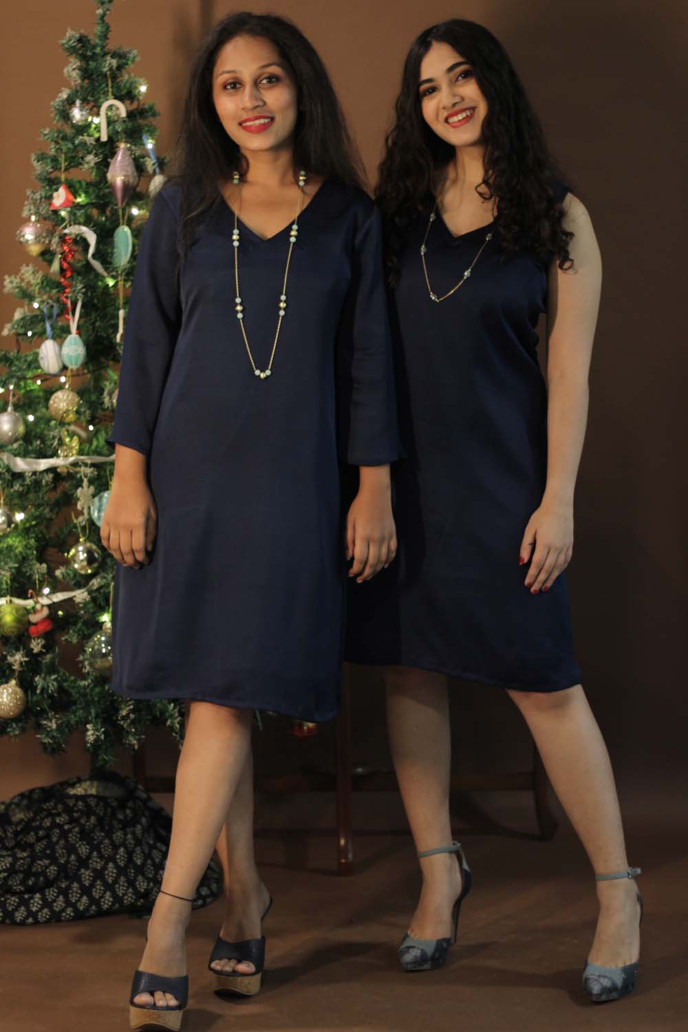 Diva | Bell Sleeves Modal Dress | Sapphire Blue
