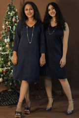 Diva | Bell Sleeves Modal Dress | Sapphire Blue