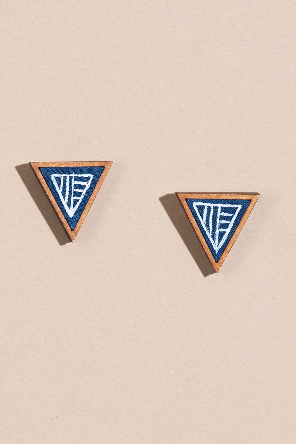 Abira | Chindi Fabric & Wood Earrings | Blue