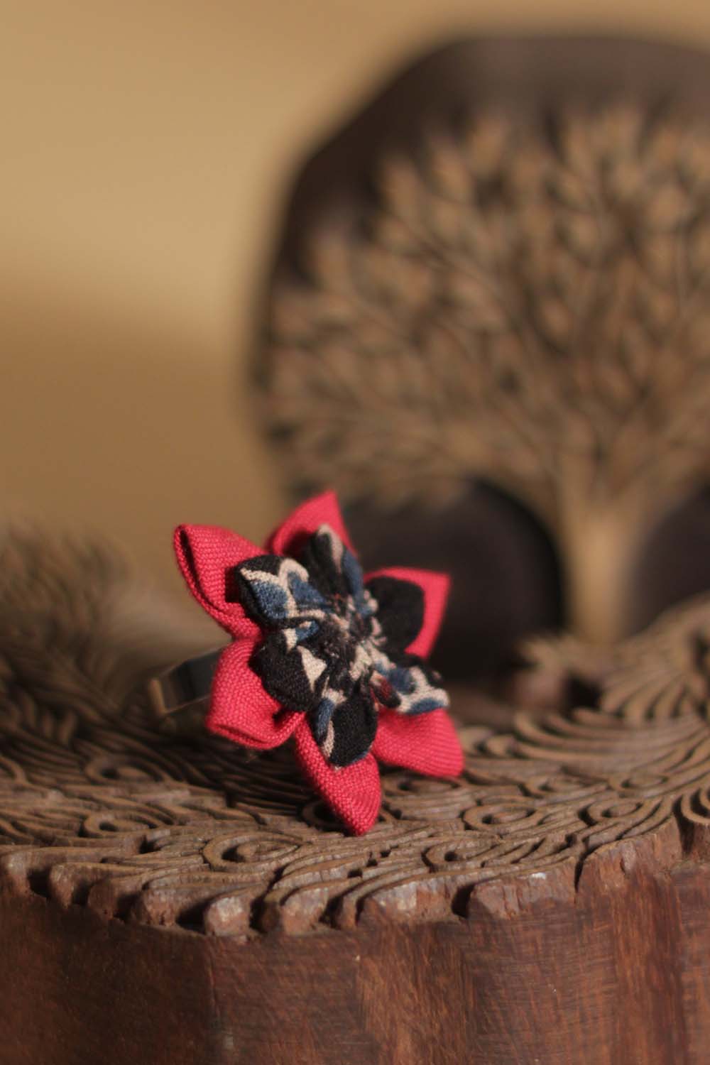 Chulbuli | Florette Rings | Deep Red