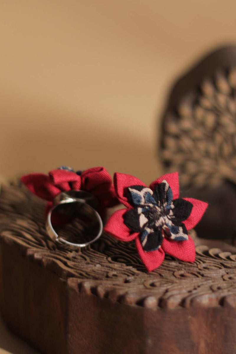 Chulbuli | Florette Rings | Deep Red