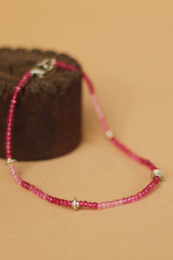 Beaded Anklet- Rose Crystals