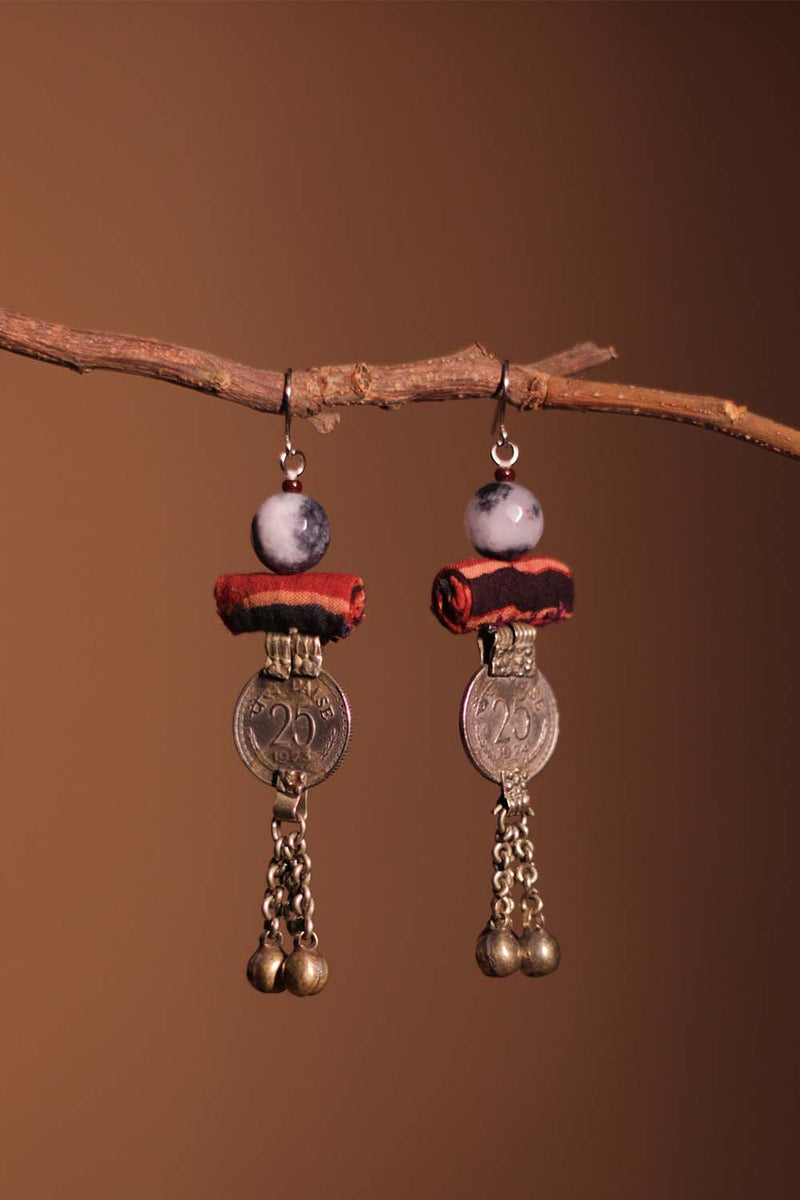 Nakhre | Chindi Ghungroo Earrings | Red