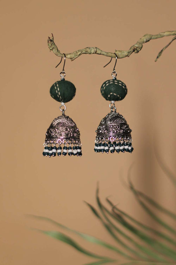 Nakhre | Potli Jhumka | Green Kantha