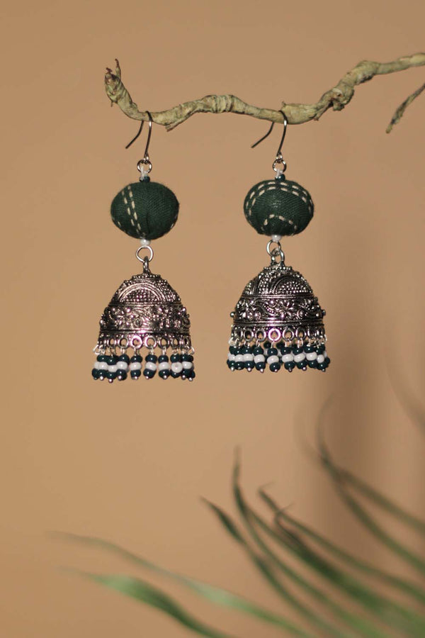 Nakhre | Potli Jhumka | Green Kantha