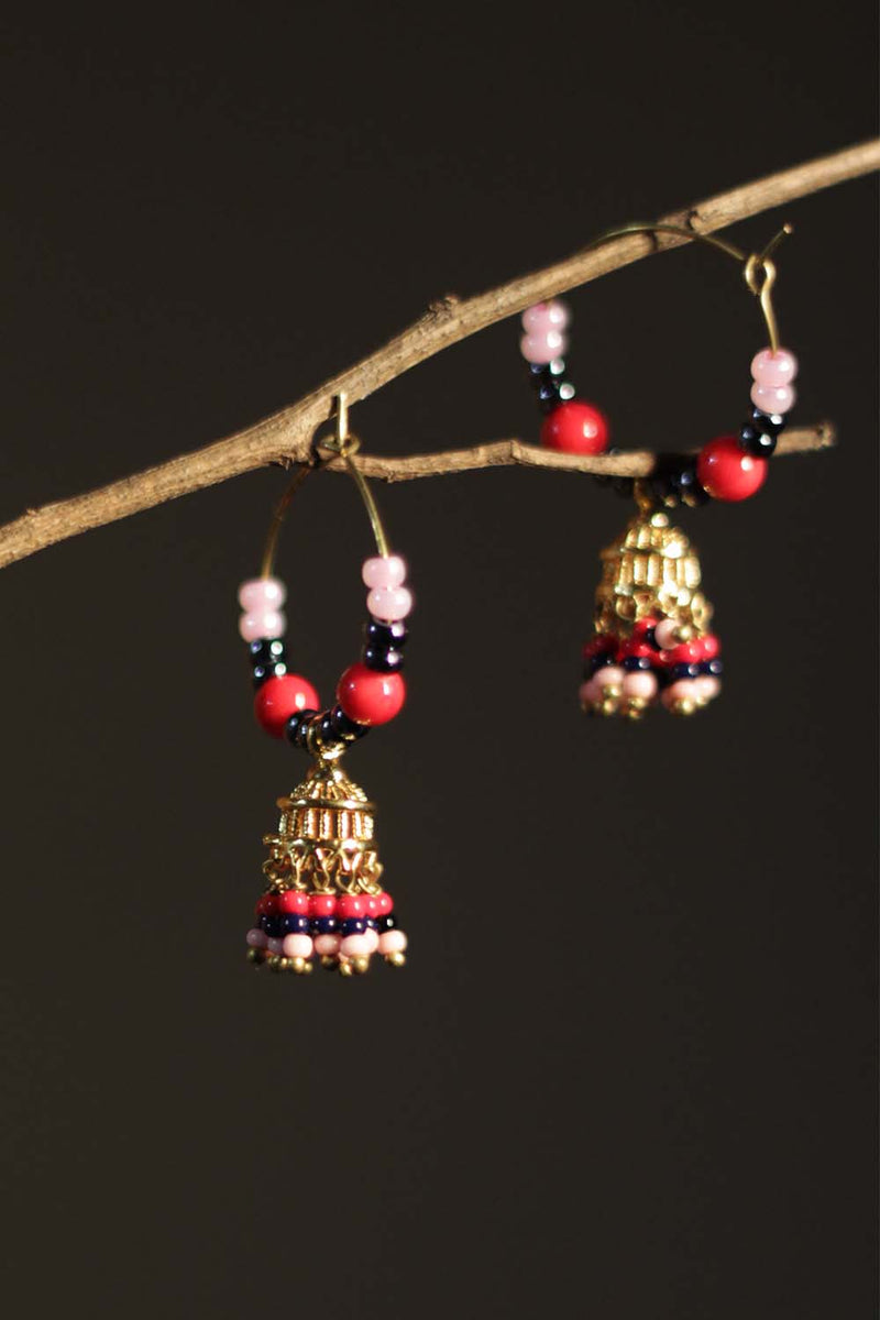 Chingari | Mini Bali Jhumka | Red