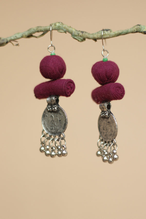 Nakhre | Chindi Coin Earring | Plum