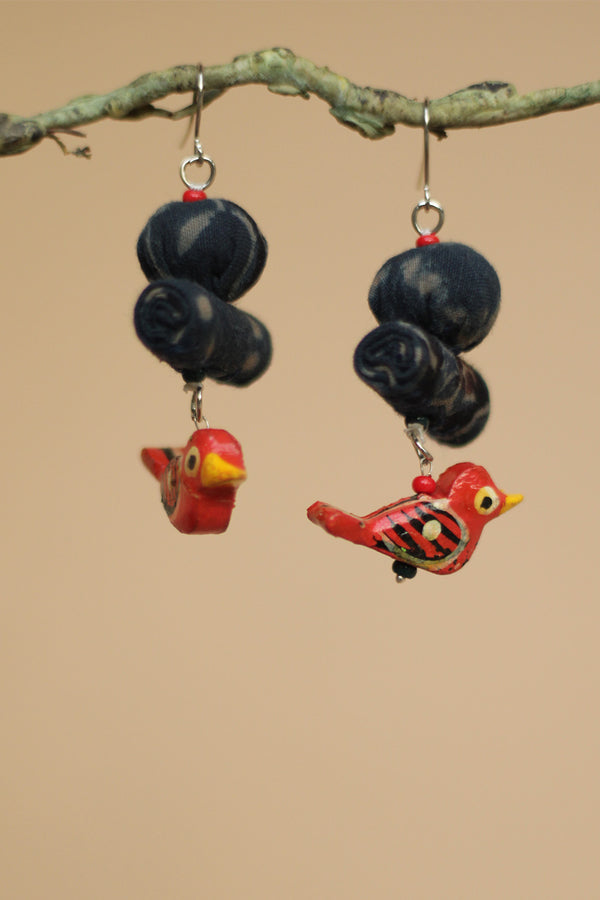 Nakhre | Chindi Chidiya Earring | Indigo Ajrakh