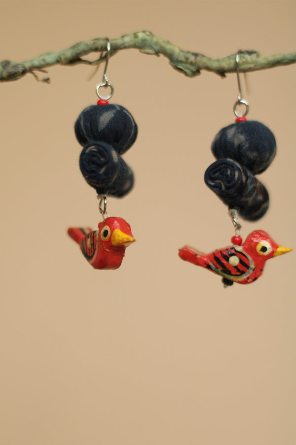 Nakhre | Chindi Chidiya Earring | Indigo Ajrakh