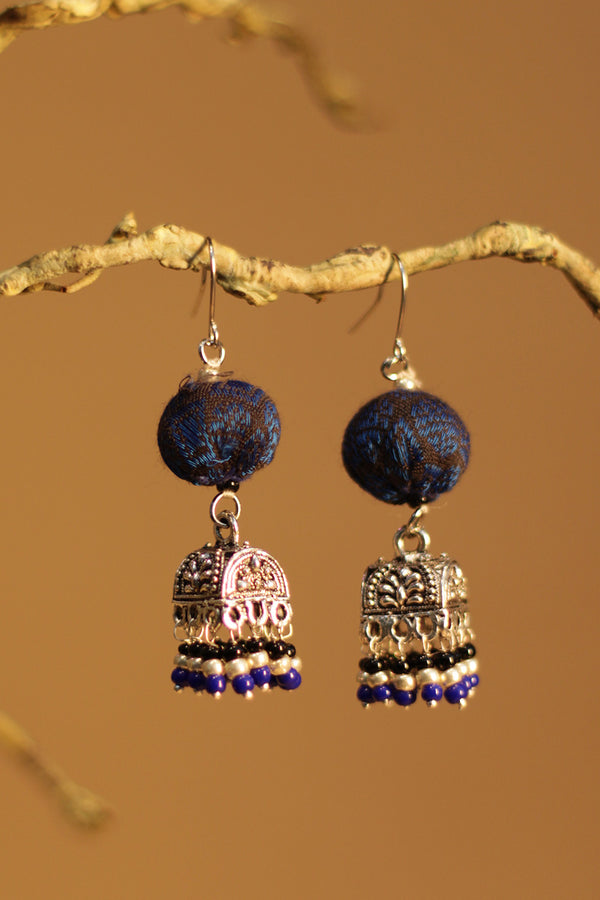 Nakhre | Potli Square Jhumka | Midnight Blue & Black