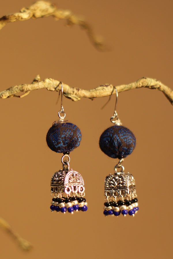 Nakhre | Potli Square Jhumka | Midnight Blue & Black